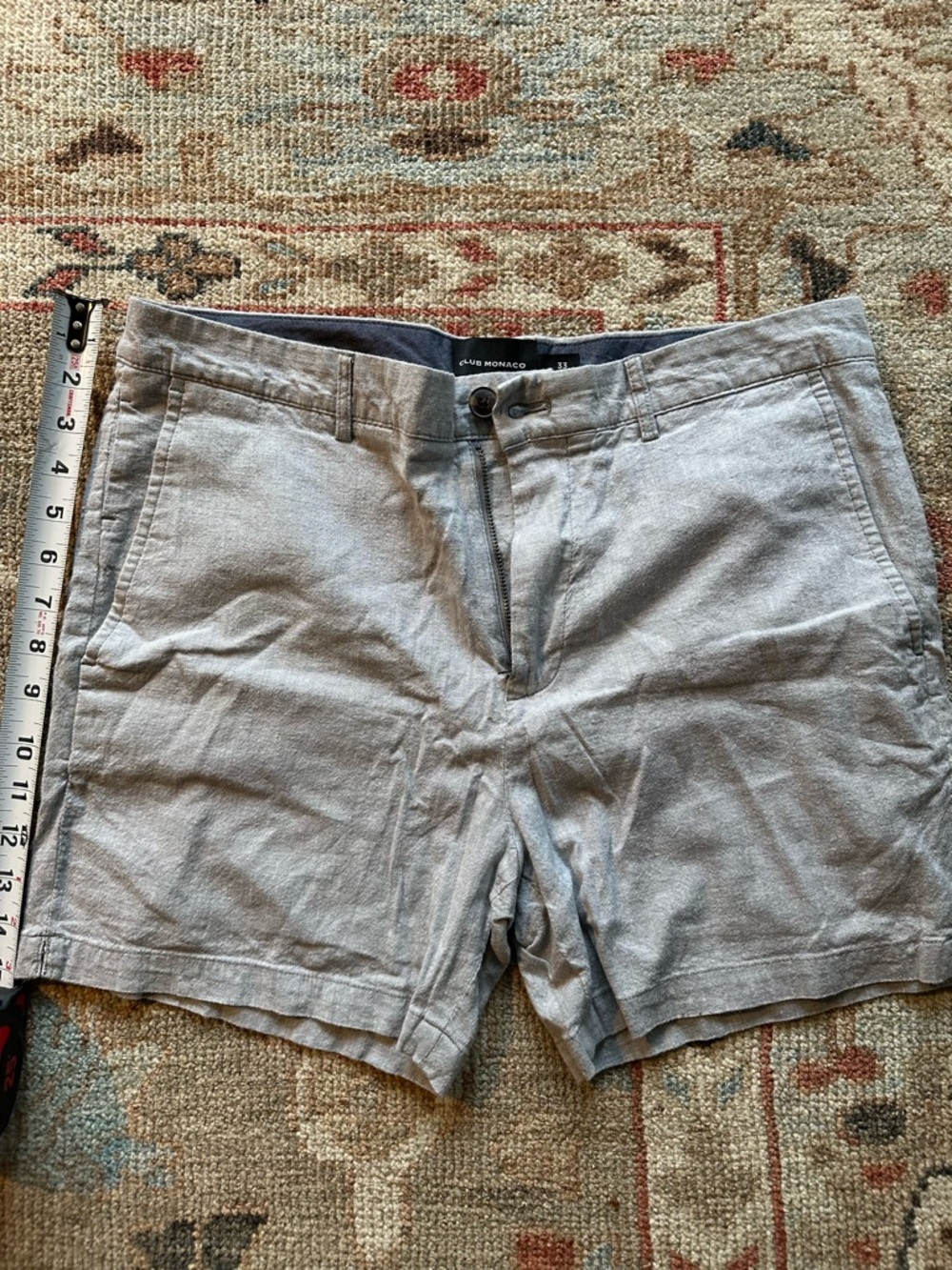 Club Monaco Light Gray Linen Blend Shorts